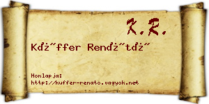 Küffer Renátó névjegykártya
